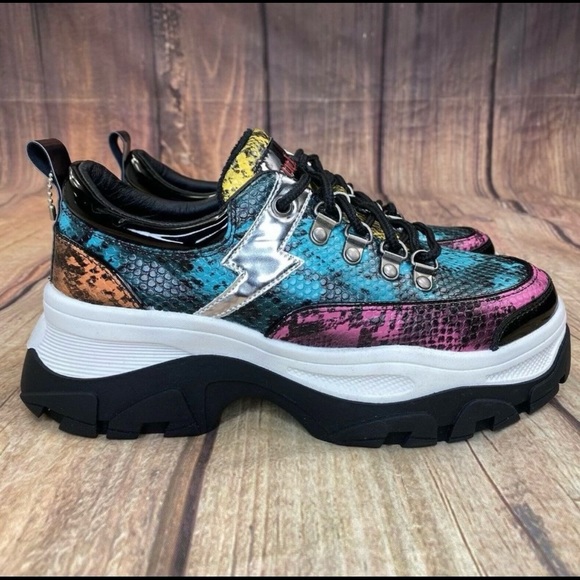 Punkrose by Skechers Python Platform Sneakers aWomen Size 5.5 - Picture 1 of 11